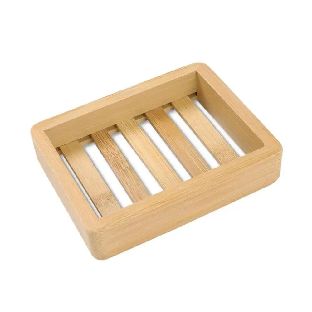 Wooden Natural Bamboo Soap Dishes Tray Holder Storage Soap Rack Plate Box Container Portable Bathroom Soap Dish Storage Box Bathroom Wooden Soap Case Holder Home Hand Craft Natural Wood Dish Holder for Soap Sponge