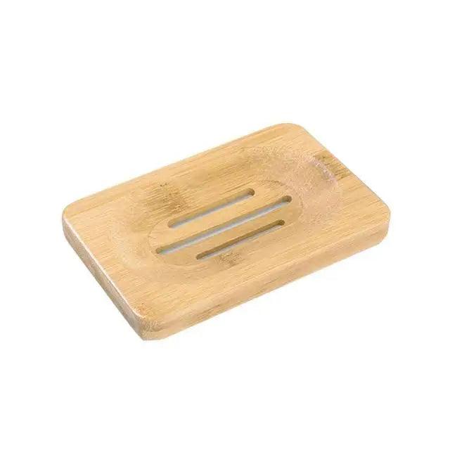 Wooden Natural Bamboo Soap Dishes Tray Holder Storage Soap Rack Plate Box Container Portable Bathroom Soap Dish Storage Box Bathroom Wooden Soap Case Holder Home Hand Craft Natural Wood Dish Holder for Soap Sponge
