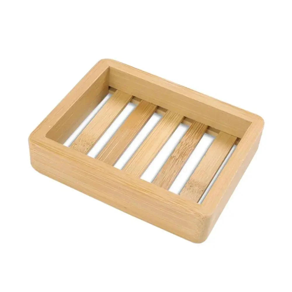 Wooden Natural Bamboo Soap Dishes Tray Holder Storage Soap Rack Plate Box Container Portable Bathroom Soap Dish Storage Box Bathroom Wooden Soap Case Holder Home Hand Craft Natural Wood Dish Holder for Soap Sponge