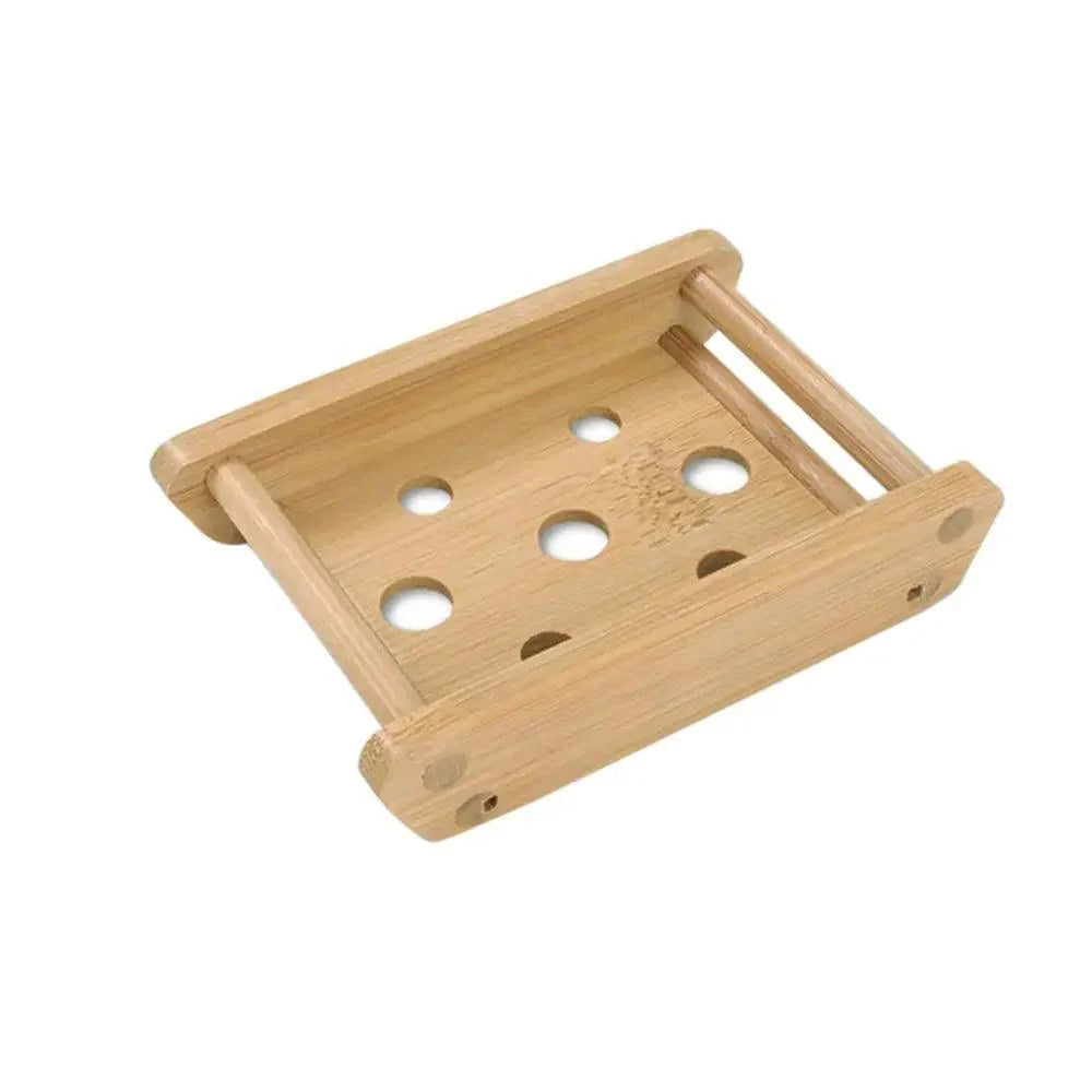 Wooden Natural Bamboo Soap Dishes Tray Holder Storage Soap Rack Plate Box Container Portable Bathroom Soap Dish Storage Box Bathroom Wooden Soap Case Holder Home Hand Craft Natural Wood Dish Holder for Soap Sponge