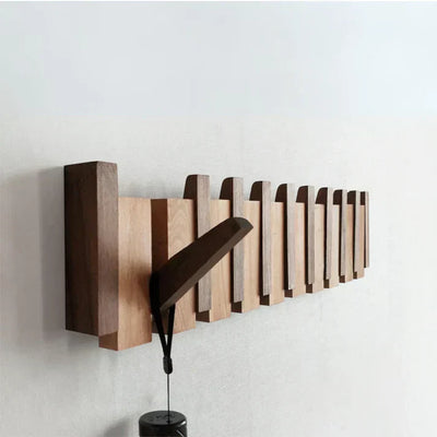 Wooden Piano Coat Rack Wall Mounted Solid Wood Hooks 4 6 8 Hook Organizer