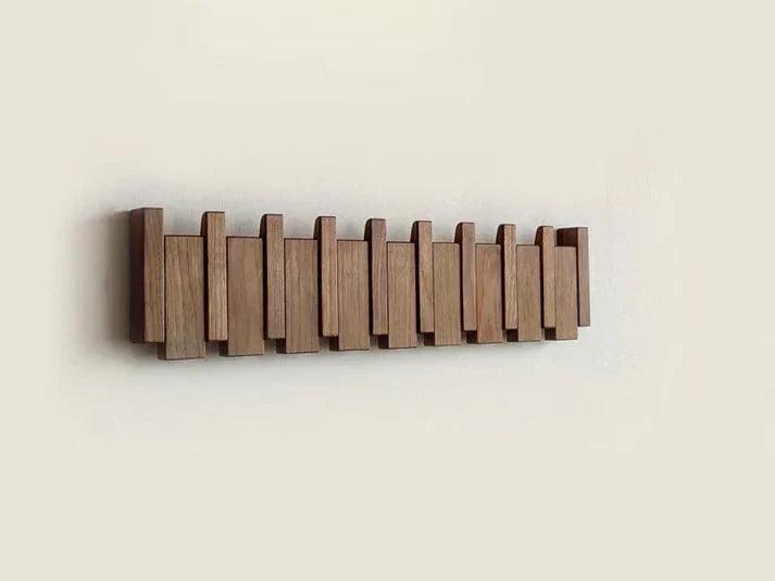Wooden Piano Coat Rack Wall Mounted Solid Wood Hooks 4 6 8 Hook Organizer