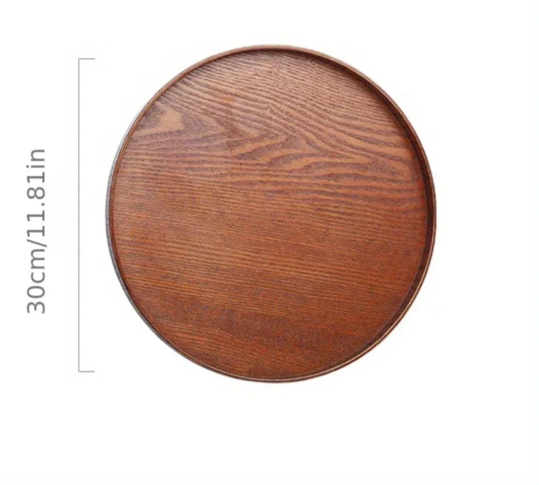 Wooden Serving Tray Round Natural Wood Platter