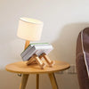 Adjustable Wooden Robot Table Lamp E27 Bedside Light with