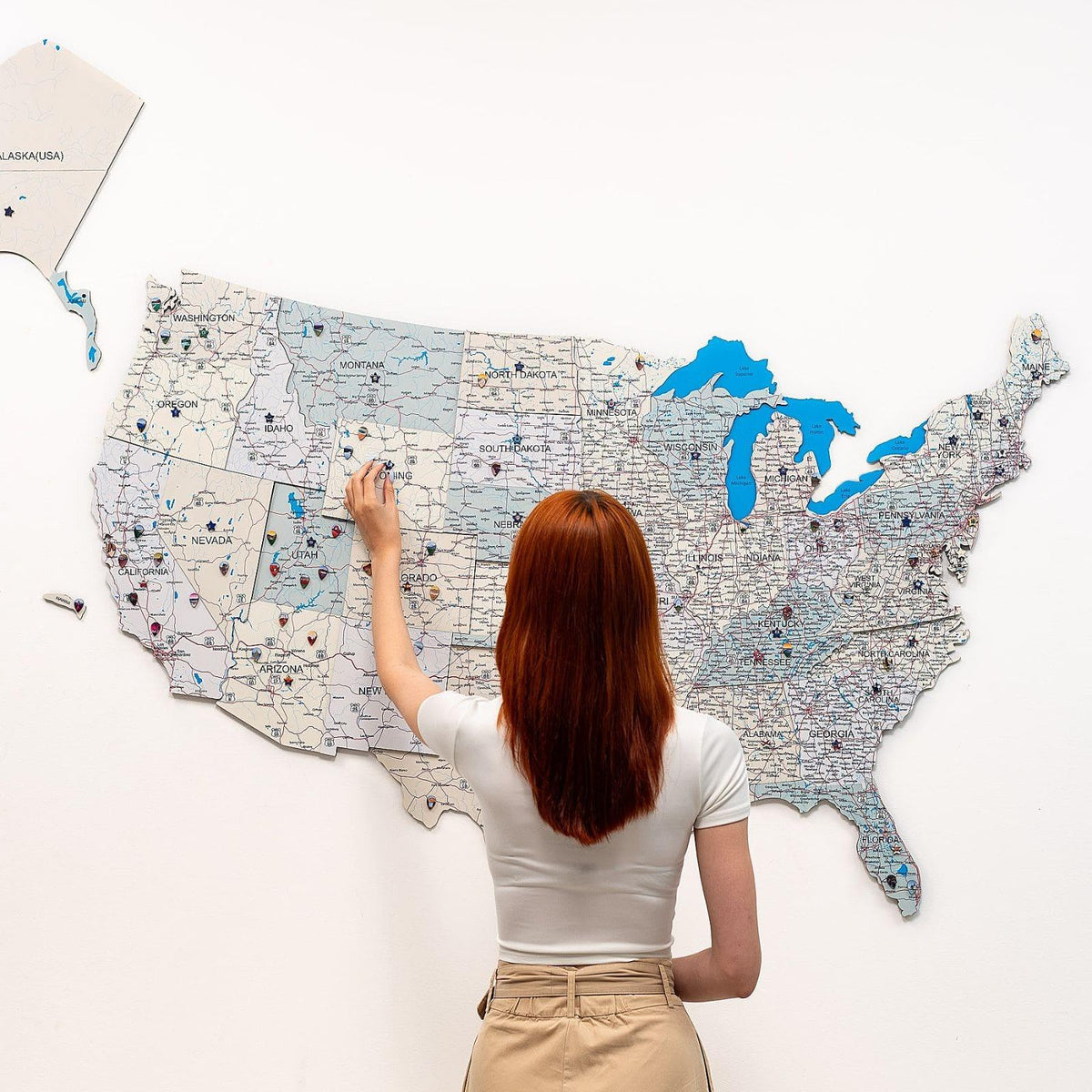 Wooden USA Map