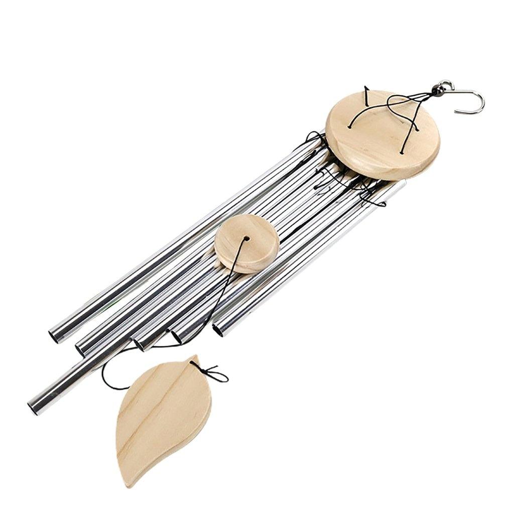 Wooden Wind Bell Romantic Memorial Wind Chimes For Outside 30 Inch 6 Rustproof Aluminum Tubes Wooden Wind Bell Romantic Memorial Wind-chimes Best Gift For Home Garden Patio Yard