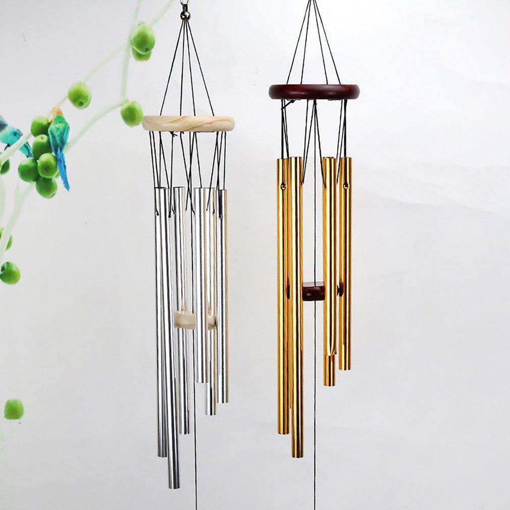 Wooden Wind Bell Romantic Memorial Wind Chimes For Outside 30 Inch 6 Rustproof Aluminum Tubes Wooden Wind Bell Romantic Memorial Wind-chimes Best Gift For Home Garden Patio Yard