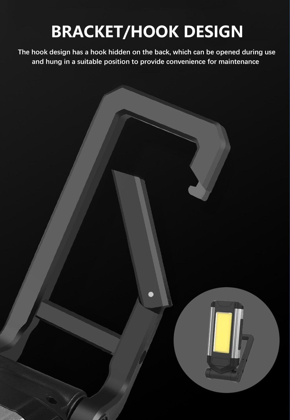 Work Light Rechargeable LED Camping Waterpoof Portable Multifunctional Adjustable USB Light Hanging Hook& Magnetic Base Flashlight For Hurricane Camping Hiking Riding Fishing Jogging Household