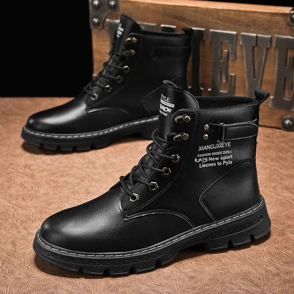 Workwear Martin boots men's spring and autumn new high top British style big yellow boots outdoor high top casual leather boots men