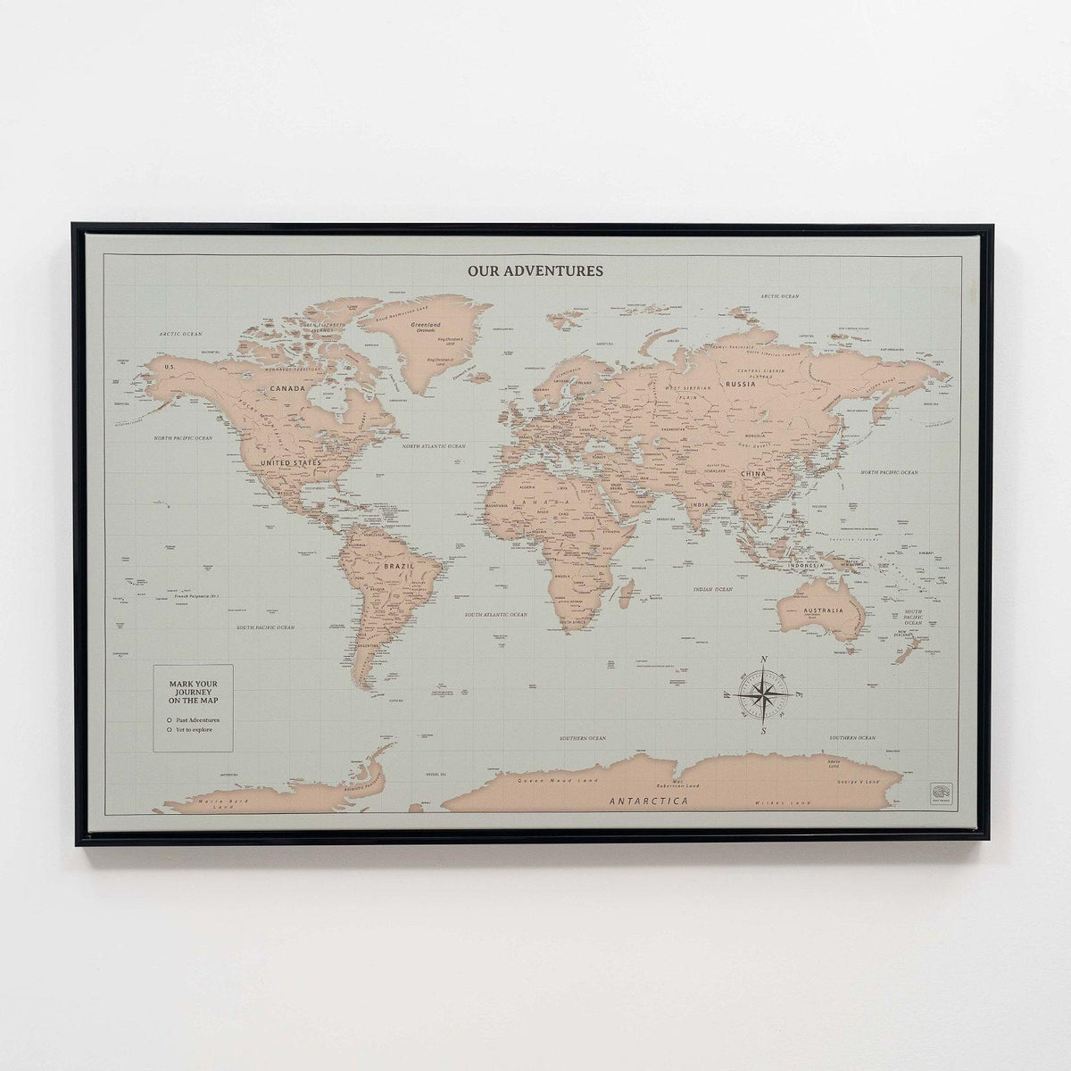 World Map on Canvas - Antique
