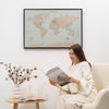 World Map on Canvas - Antique - M (36"-24") / No frame / No
