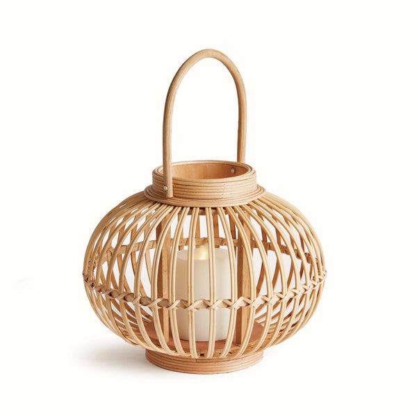 Woven Rattan Bamboo Round Candle Lantern