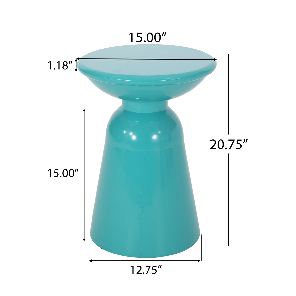 Outdoor Metal End Table - Large