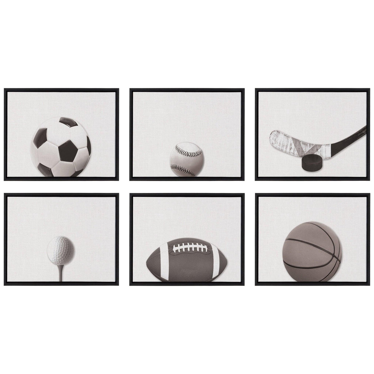 Sylvie Horizontal Golf Ball Portrait Framed Canvas, Black 18x24