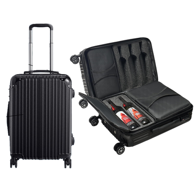 Wine Bottle Suitcase | Holds 10 Standard 750 ML Size Bottles | Expandable Removable Travel Bags, Universal Airplane Luggage Case, TSA Approved Wheeled Bag, Gift For Wine Lovers & Connoisseurs (23 IN)