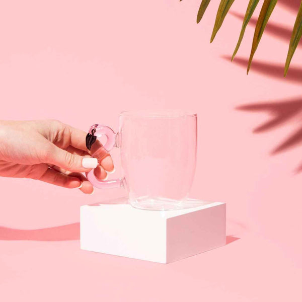 3D Flamingo Glass Mugs