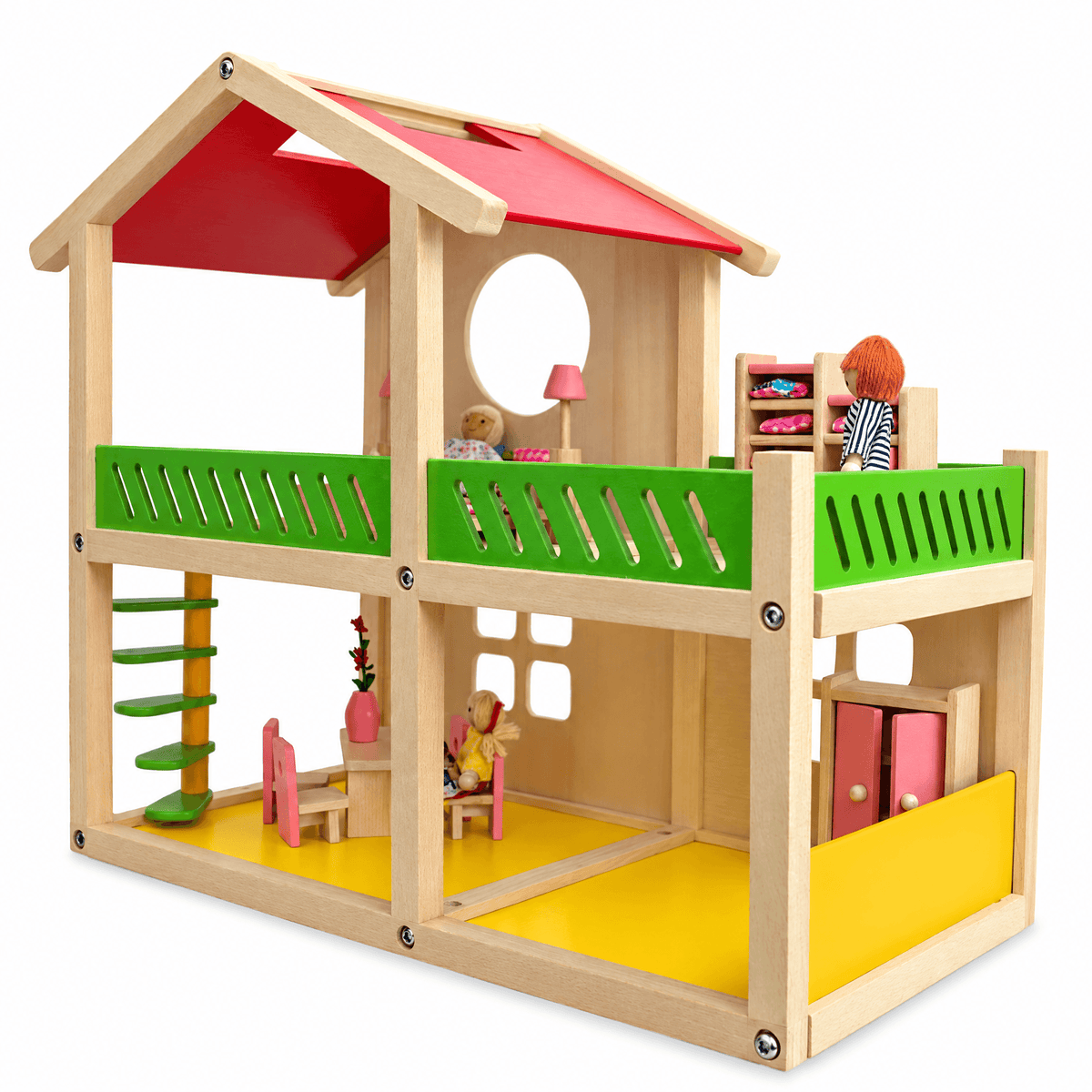 1 Bedroom Wooden Toy House 18.5 Inches