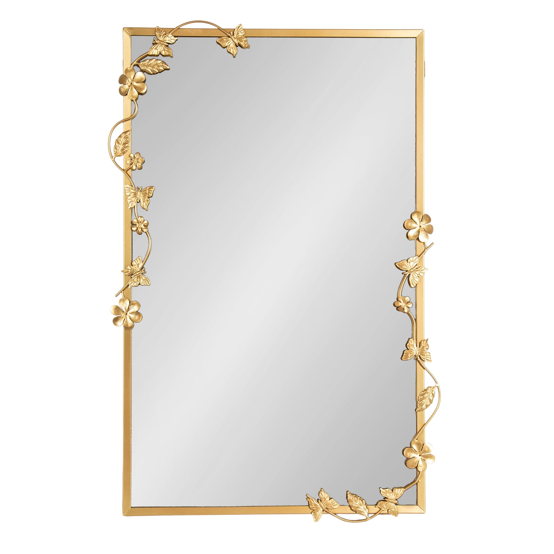Rosella Floral Rectangular Mirror Metal