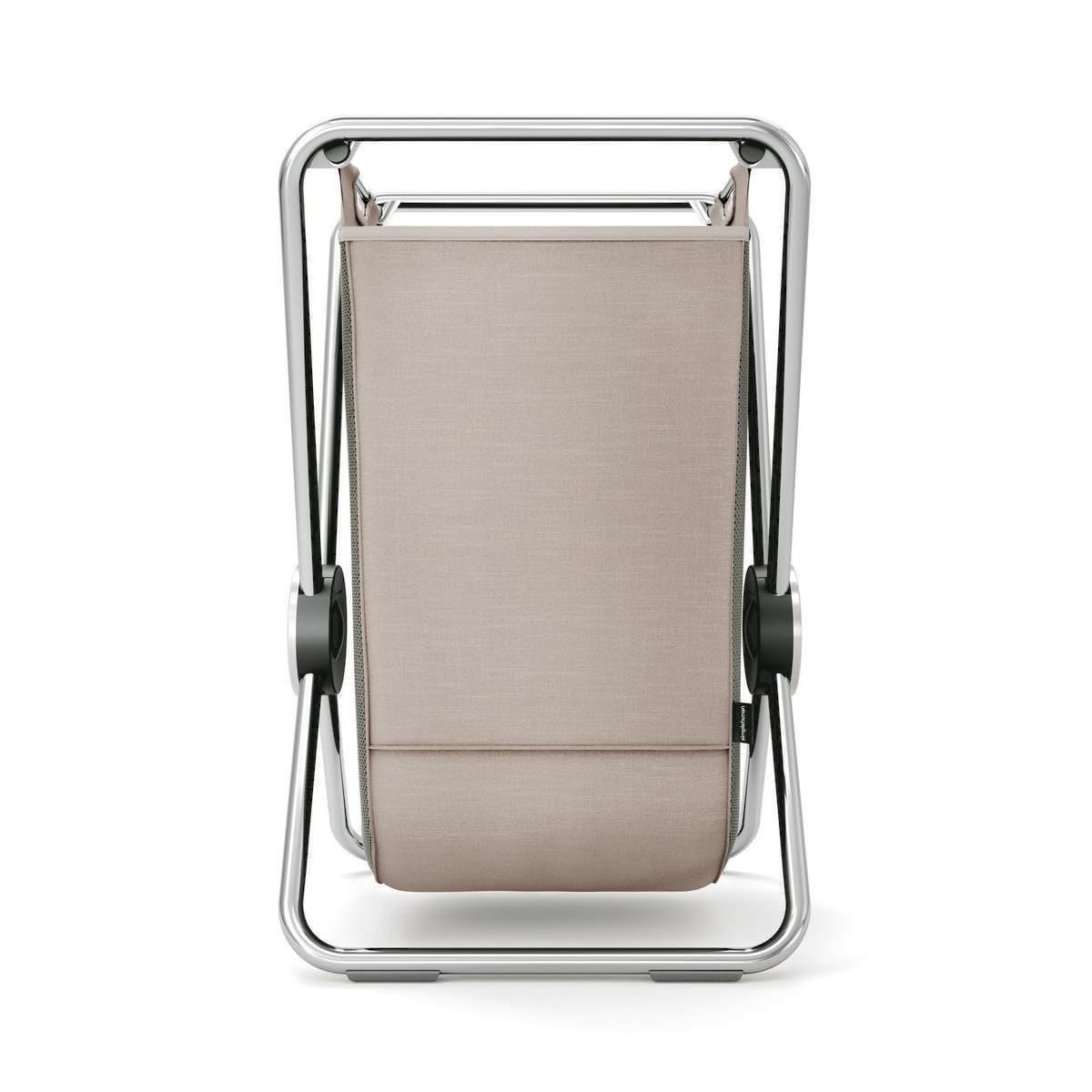 Modern chair with beige seat and backrest on a white background