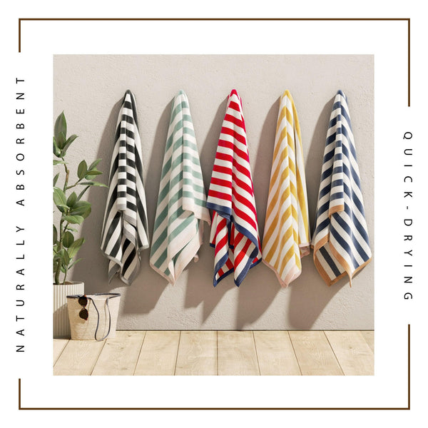 Oversized Striped Border Cabana Beach Towel - Santa Cruz