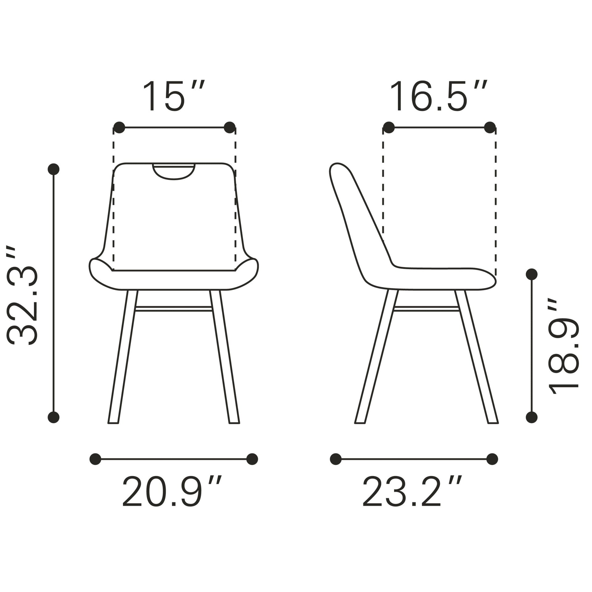 Tyler Dining Chair (Set of 2) Brown