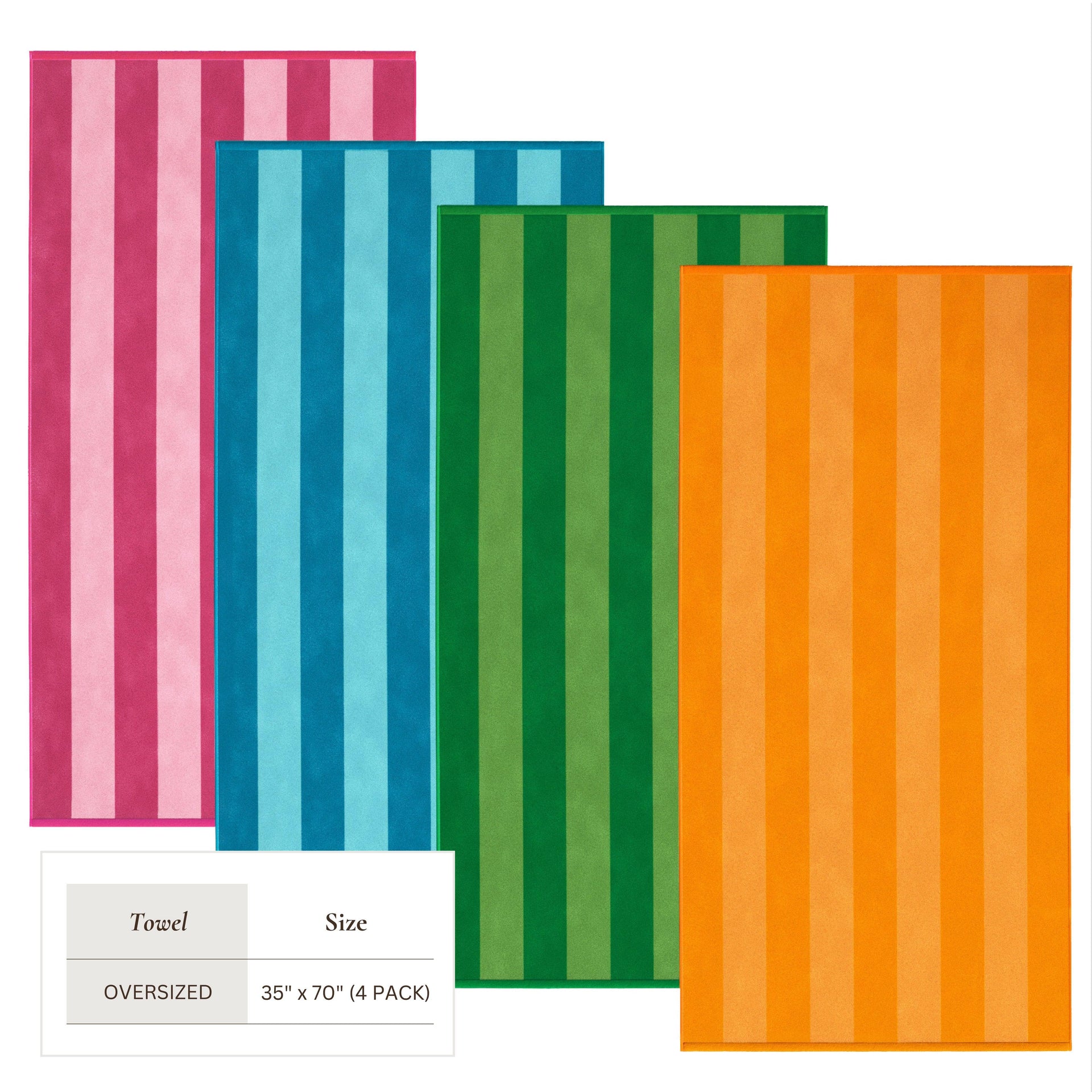 Cotton Velour Cabana Stripe Beach Towel - Novia Collection