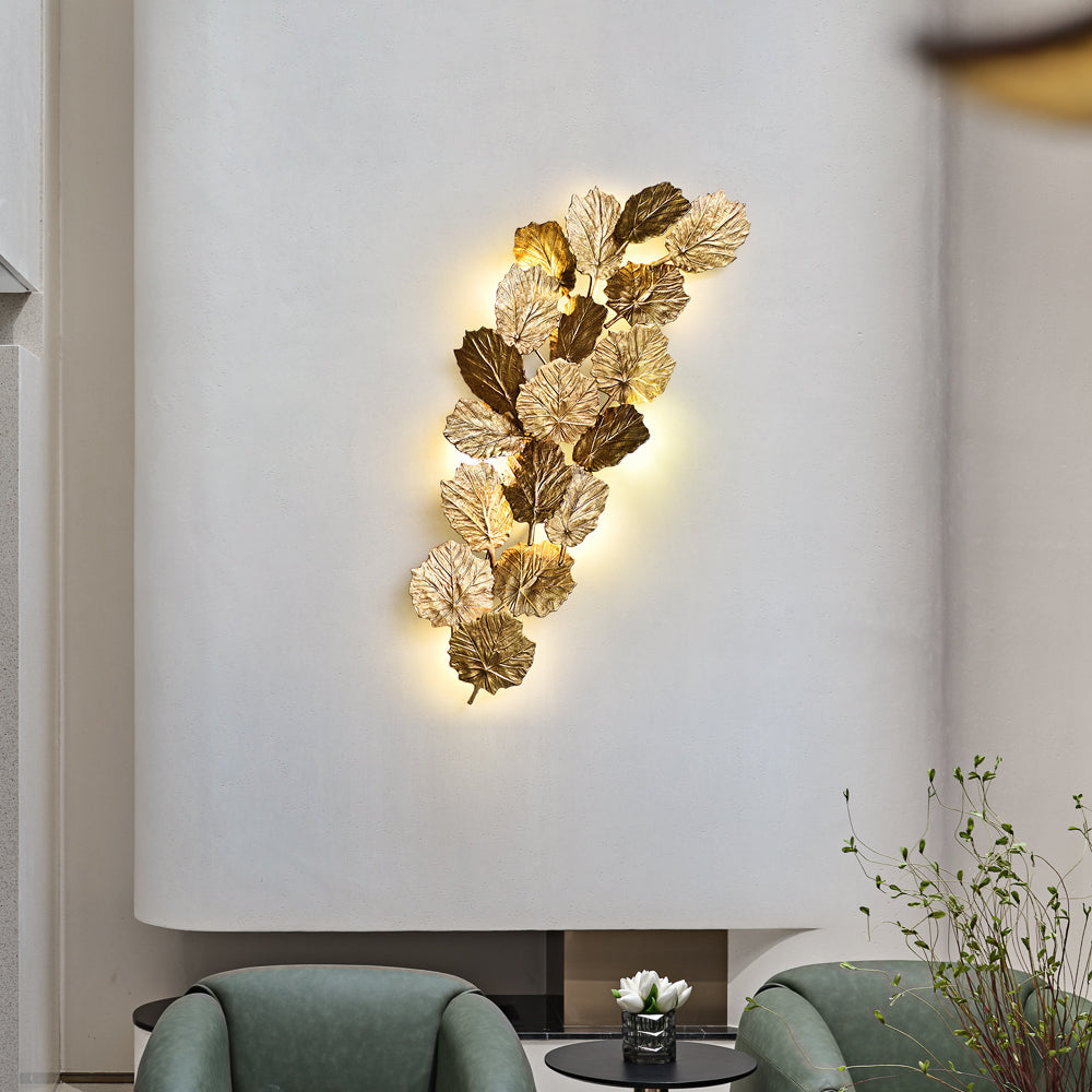 Gold Leaf Handmade Wall Sconce