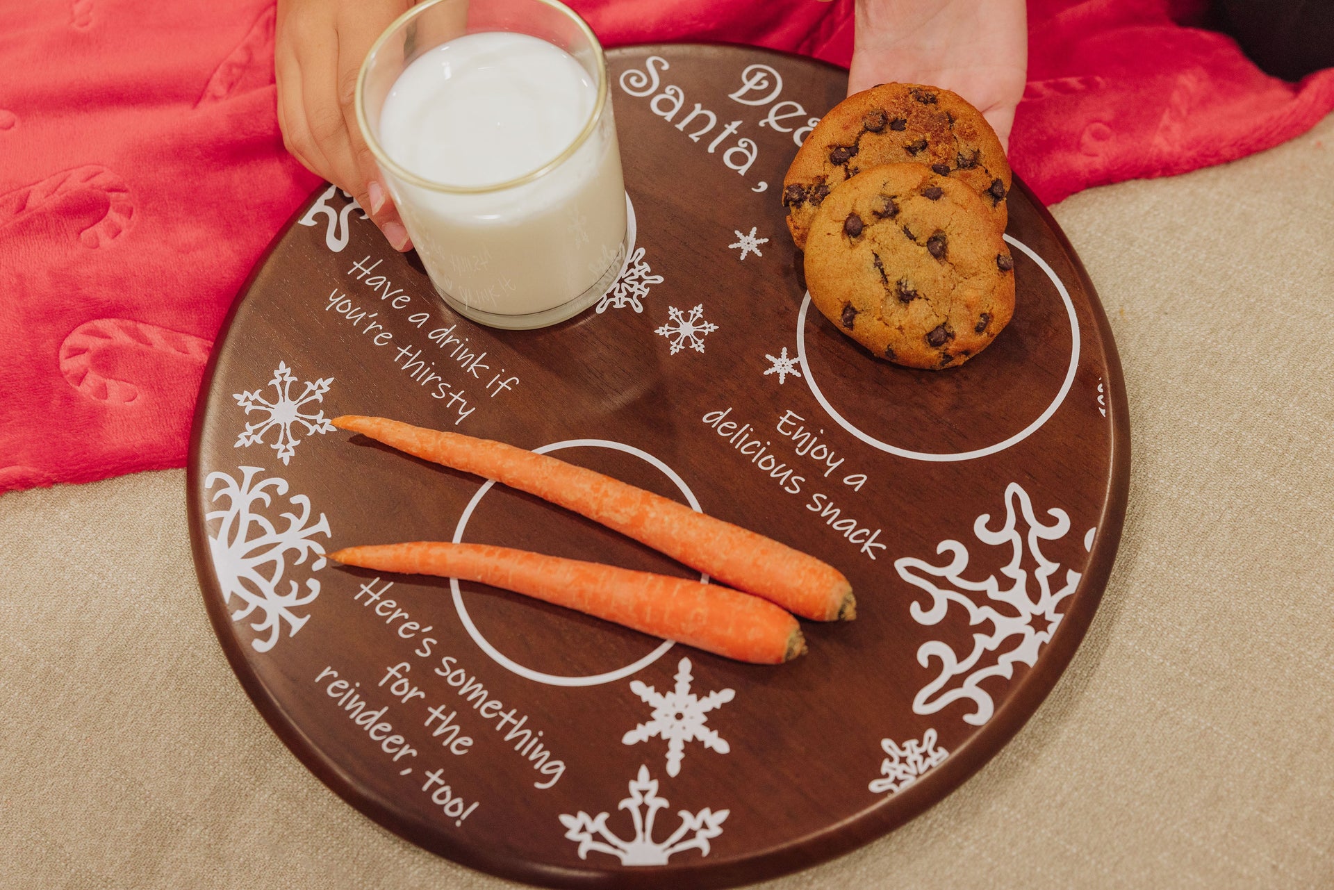 Dear Santa Milk & Cookies Serving Tray
