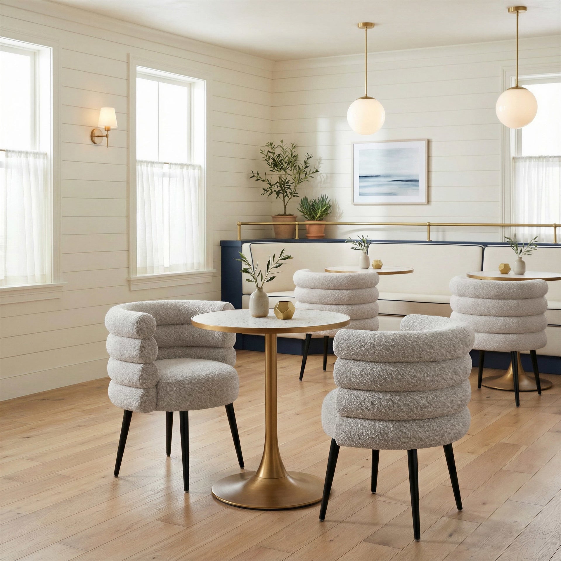 Bite Bistro Table Beige & Gold