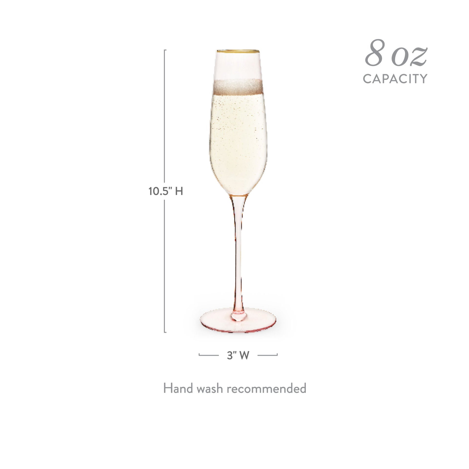 Rose Crystal Champagne Flute Set