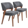 Sunobu Dining Chair (Set of 2) Azure Gray & Walnut