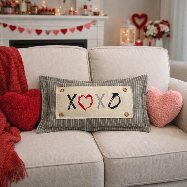 PILLOW ONLY (with fluffy insert): Galvinized Charcoal/Cream Farm Stripes: RECTANGLE CREAM/ DARK CHARCOALSTRIPES PILLOW (with insert)