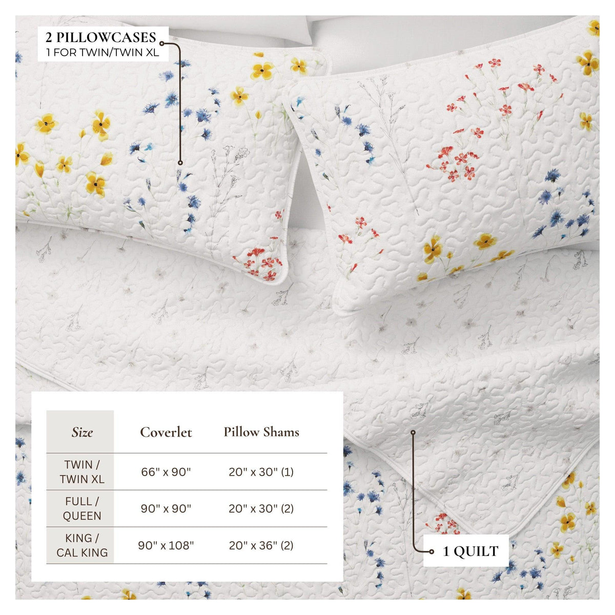 Wildflower Floral Quilt Set - Marianne Collection