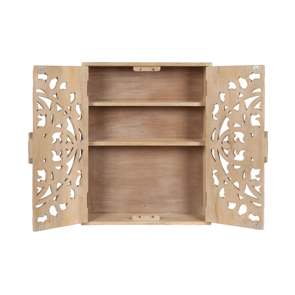 Saanvi Carved Wood Wall Cabinet