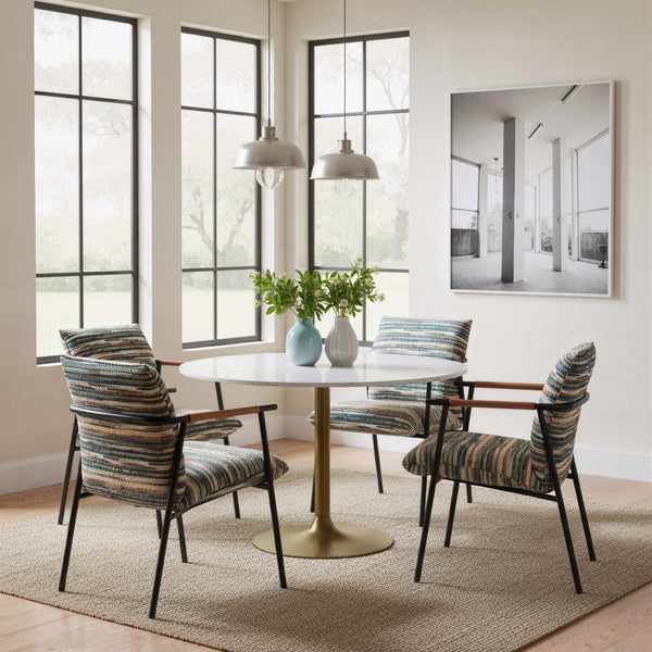 Ithaca Dining Table White & Gold