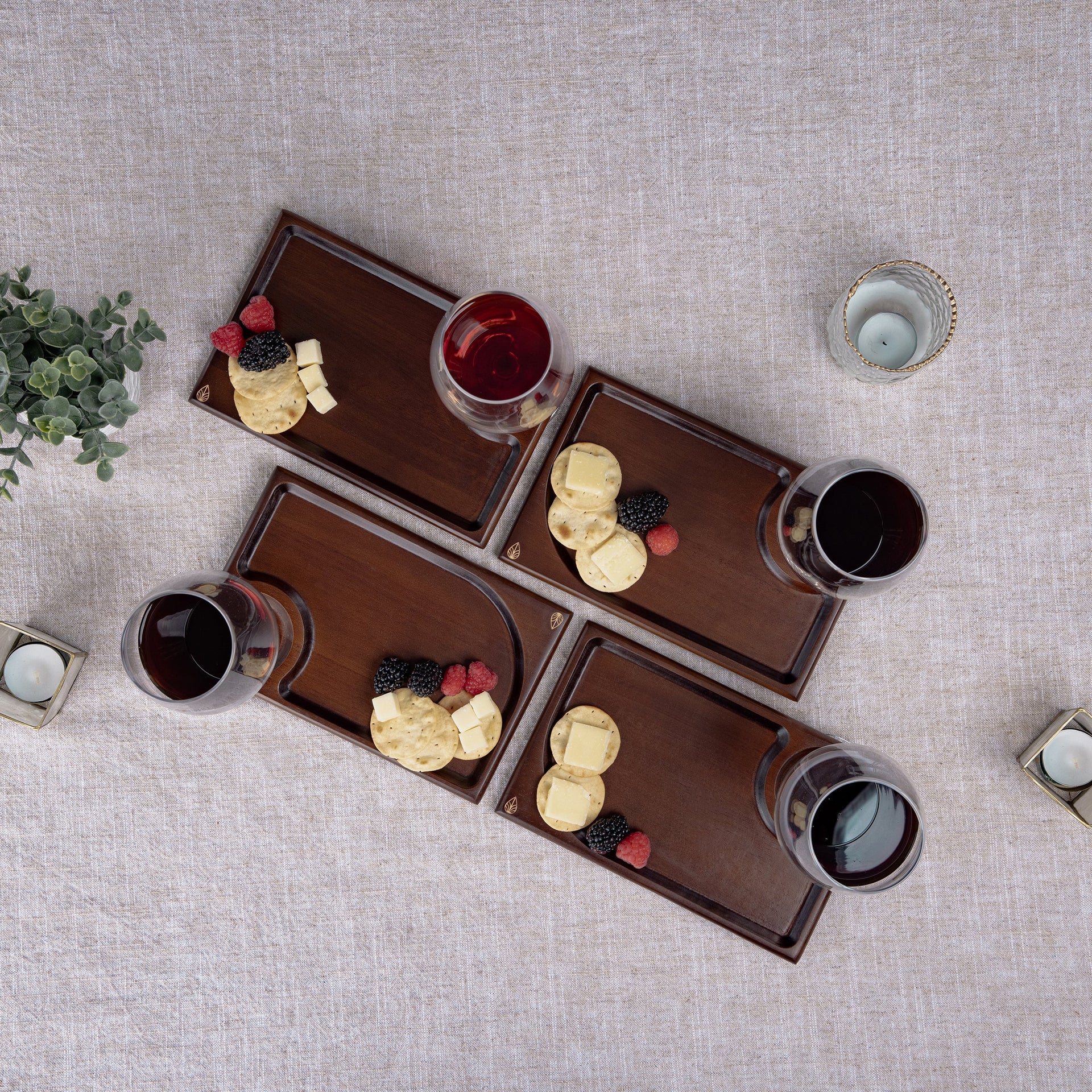 Rectangle Wine Appetizer Plate Set of 4 Picnic Time Family of Brands