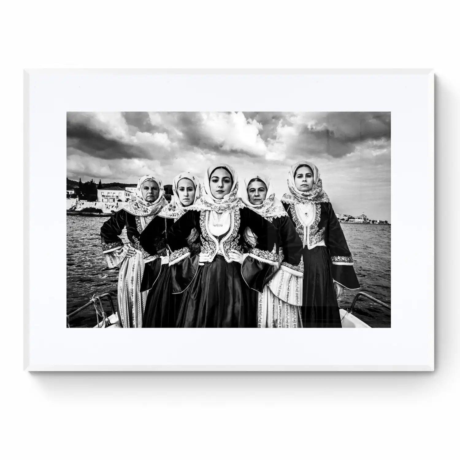 Limited Edition numbered and signed. Bouboulina dresses in Spetses | Black-and-white wall art photography from Greece