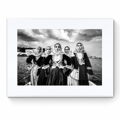 Limited Edition numbered and signed. Bouboulina dresses in Spetses | Black-and-white wall art photography from Greece