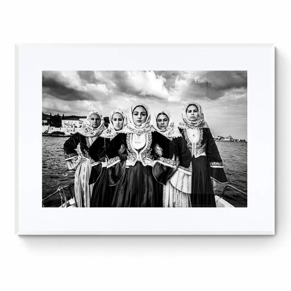 Limited Edition numbered and signed. Bouboulina dresses in Spetses | Black-and-white wall art photography from Greece