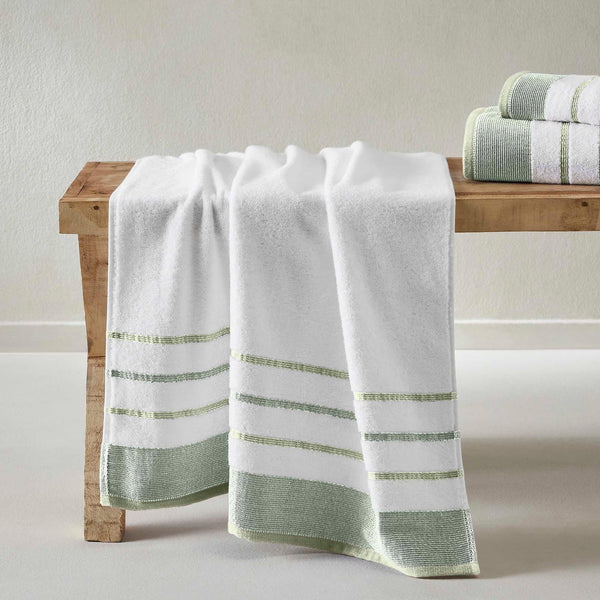 Decorative Cotton Stripe Bath Towel Set - Noelle Collection