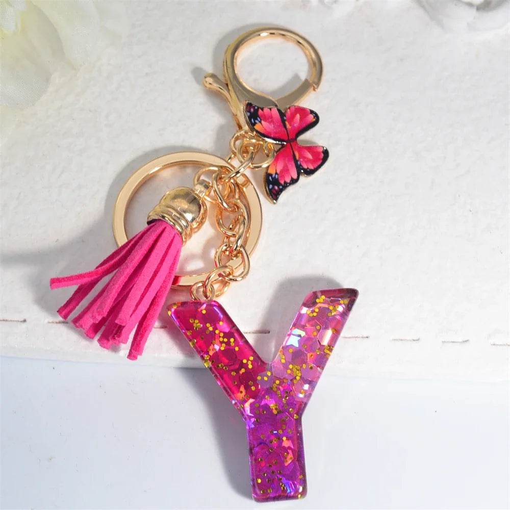 Personalized Butterfly Tassel Keychain 💖