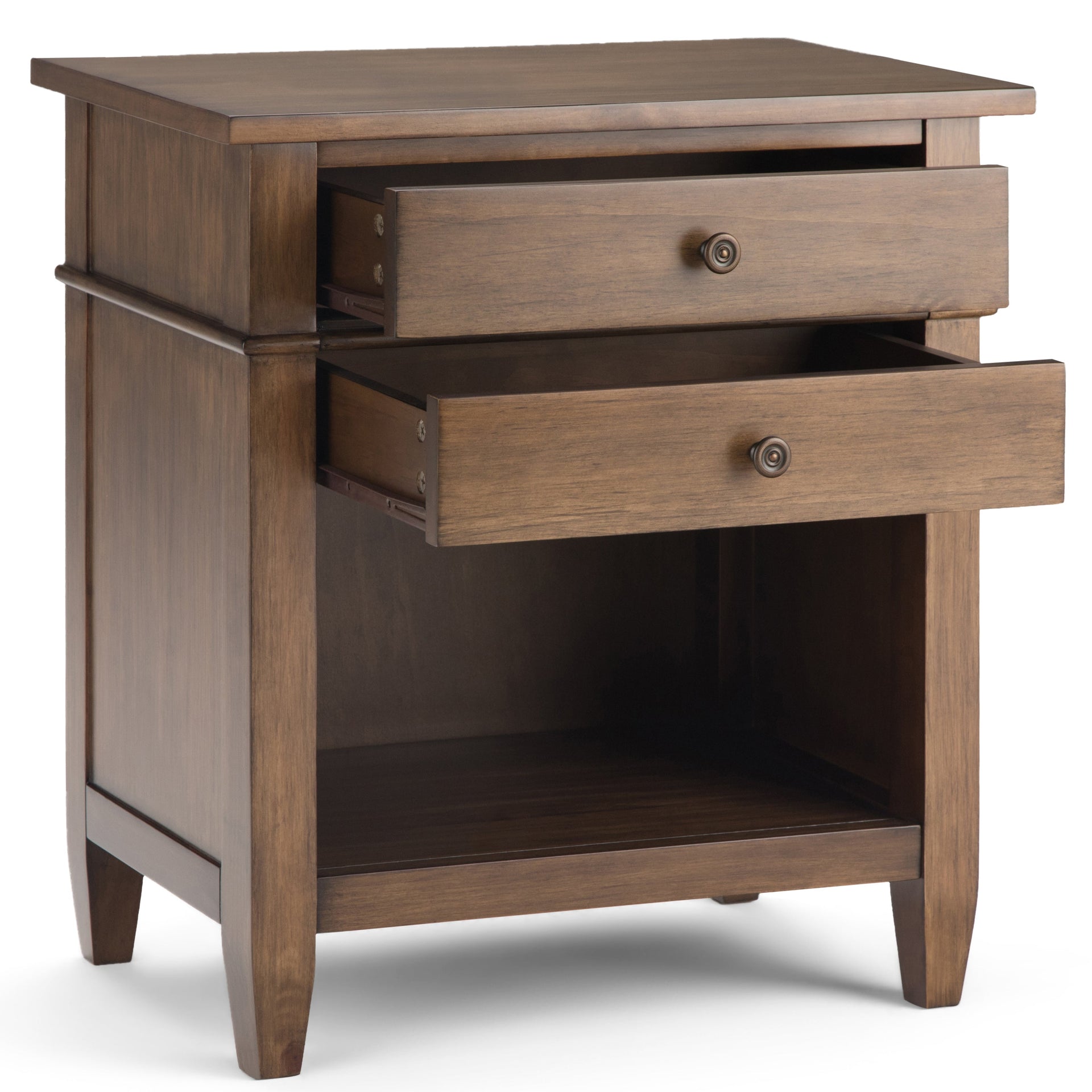Carlton 24 Inch Wide Solid Wood Bedside Table in Rustic