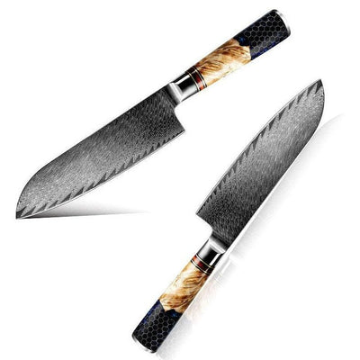 Yamato Damascus Chef Knife with Olive Wood & Resin Handle