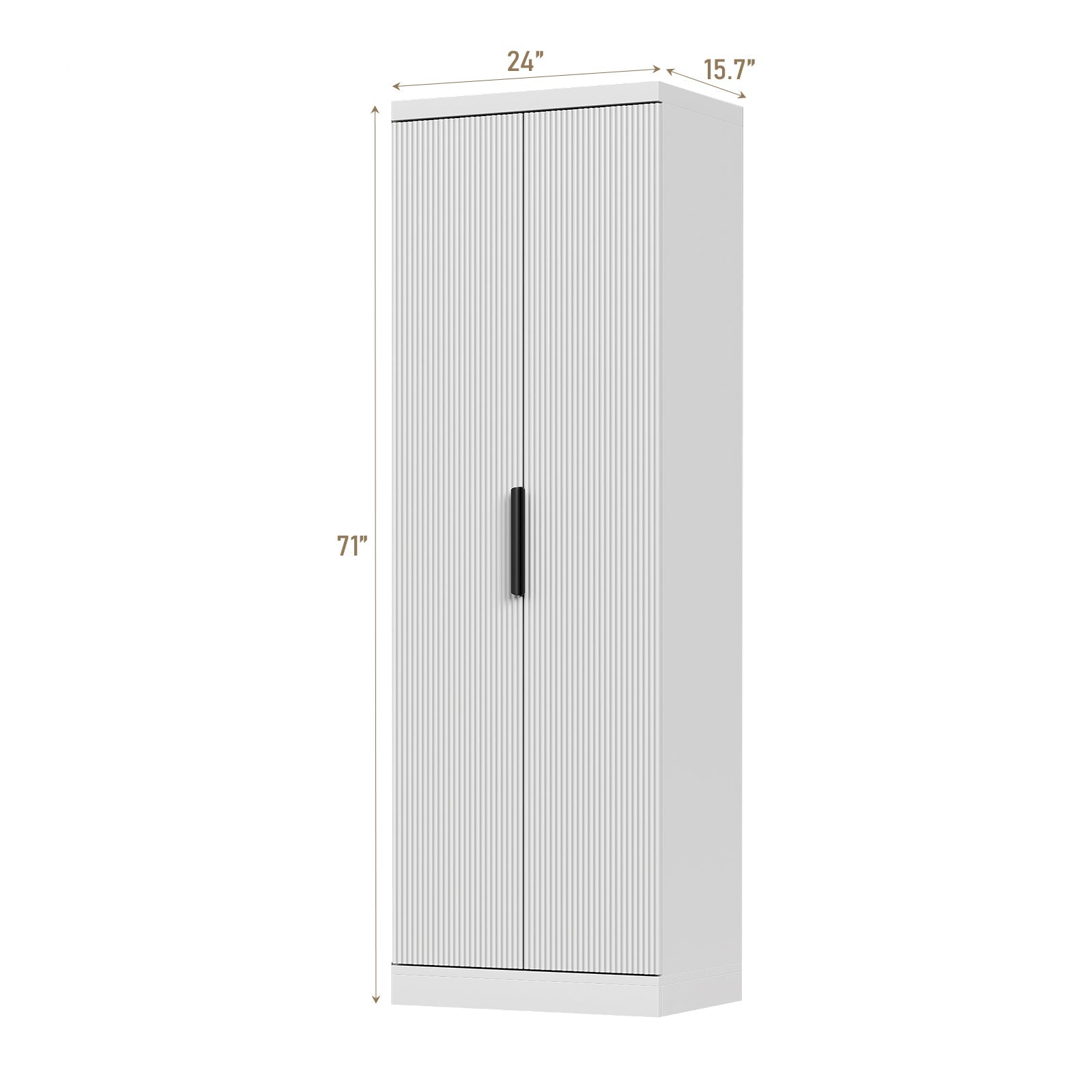 Yanosaku SC002 71'' Tall Storage Cabinet, 5-Tier Fluted Yanosaku Sotre