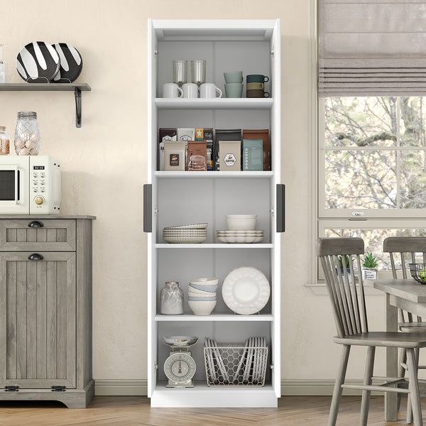 Yanosaku SC002 71'' Tall Storage Cabinet, 5-Tier Fluted Yanosaku Sotre