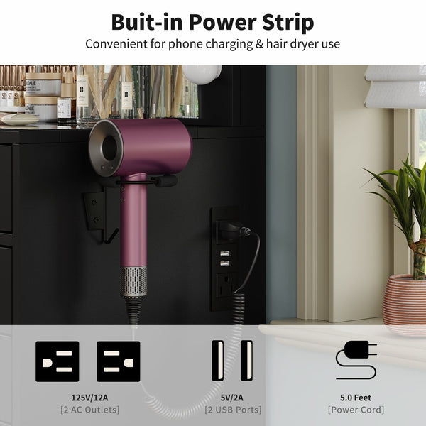 Vektaya US-VD008 Bedroom Makeup Vanity desk with LED Mirro, 15 Drawers