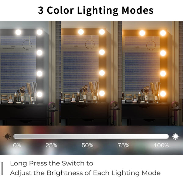 Vektaya US-VD008 Bedroom Makeup Vanity desk with LED Mirro, 15 Drawers