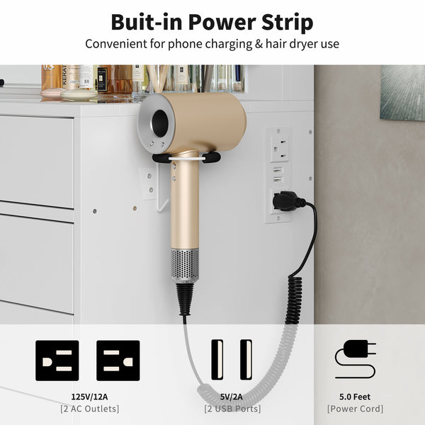 Vektaya US-VD016 Bedroom Makeup Vanity desk with LED Mirror, 13 Drawers Yanosaku Sotre