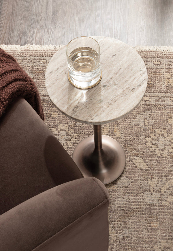 Baronet Round Marble and Metal Table
