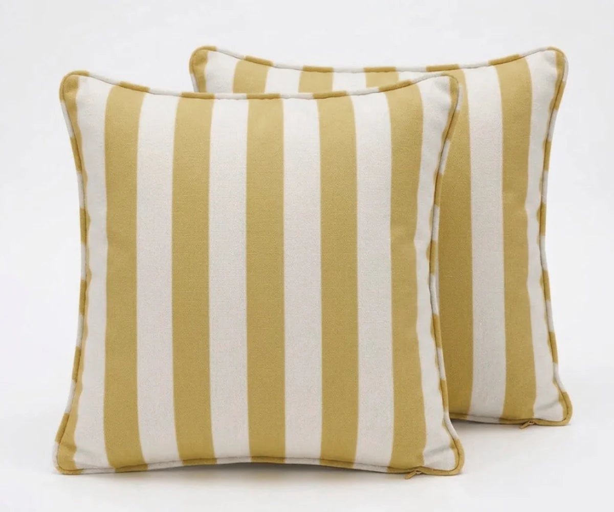 Cotton Striped Cushion Cover - Square, Removable